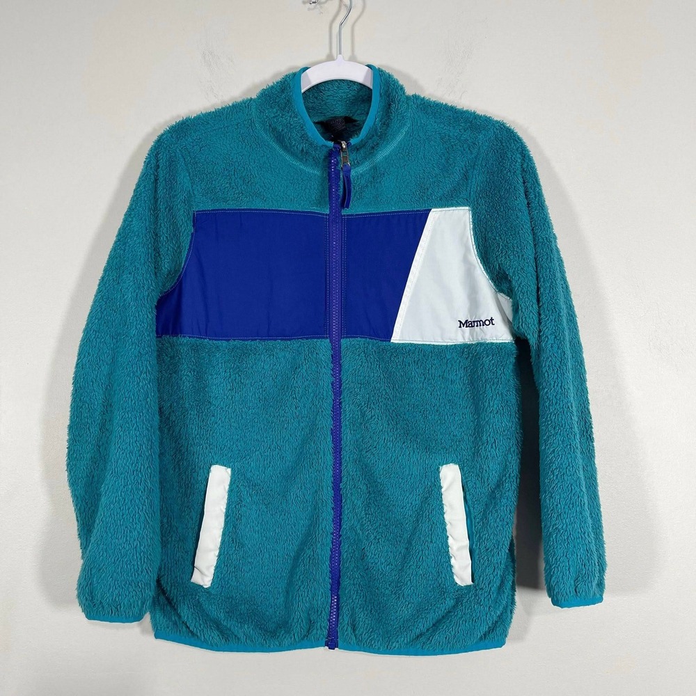 Marmot Roland Fleece Jacket Enamel Blue‎ Royal Night Full Zip Pockets